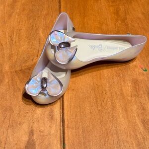Mini Melissa x Barbie Pearlized Bow Flats - Sz 12